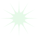 A light green, 12-pointed starburst shape on a transparent background.