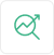 A green arrow pointing upward alongside a graph, set against a clean white background, symbolizing growth and progress.